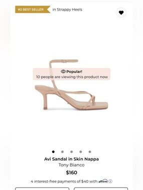 Tony Bianco Strappy Nude Ankle-Heel Sandal